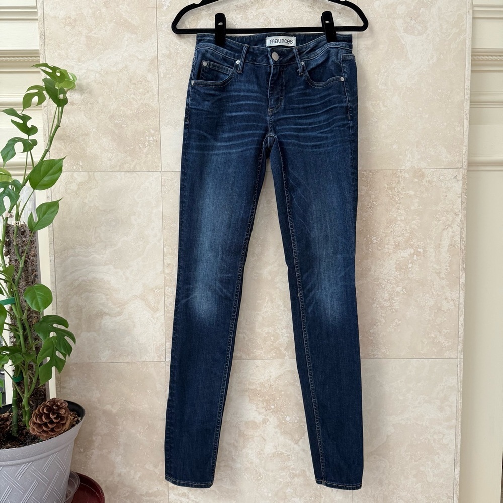 Maurices Skinny Jeans 26x31 True Blue Mid Rise Stretch Denim